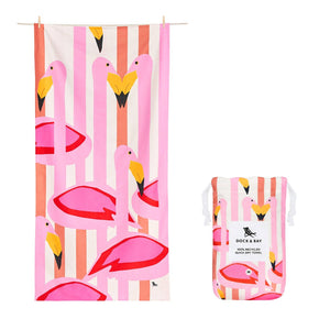Dock & Bay Quick Dry Towels - Kids - Flamboyant Flamingos: Large (63x35")
