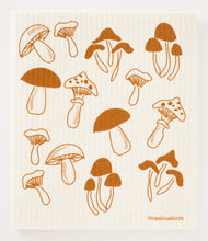 Load image into Gallery viewer, Fungi on White Swedish Dishcloth