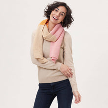 Load image into Gallery viewer, CHELSEA ORANGE Color Block Knit Scarf
