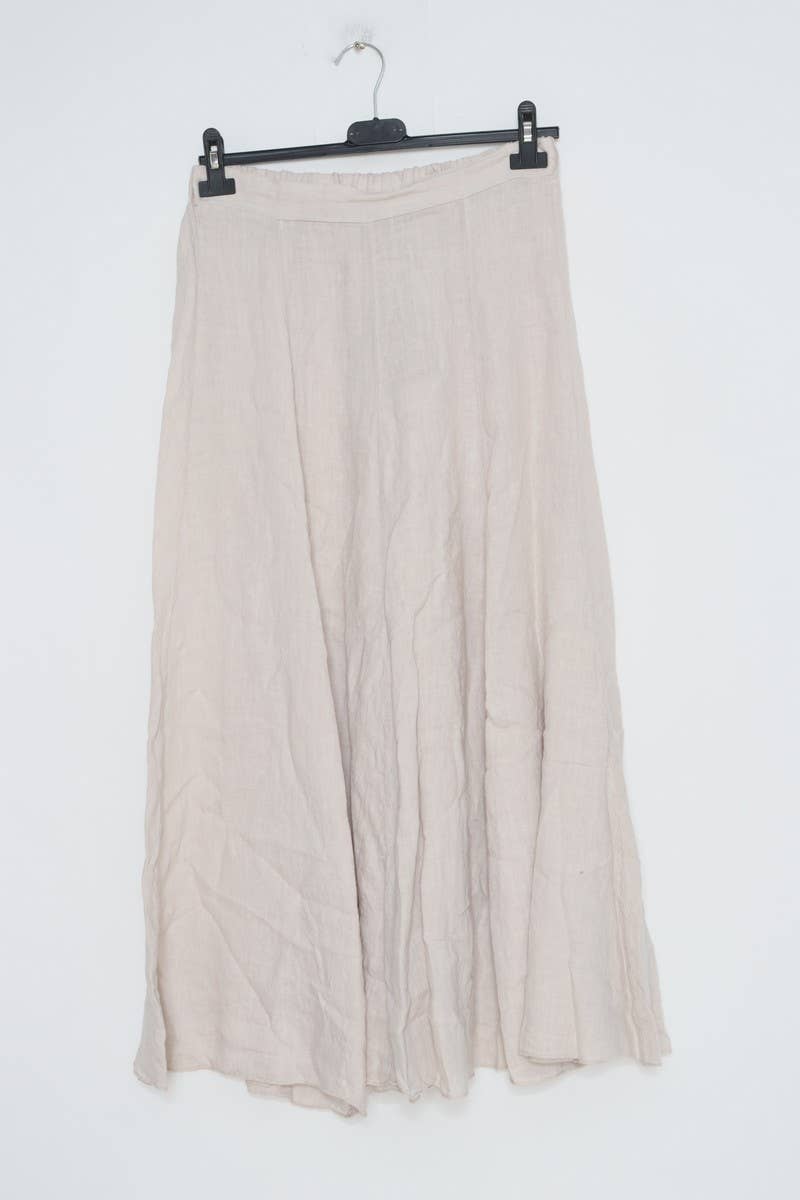 100% Linen Skirt REF.8304: Beige