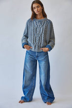 Load image into Gallery viewer, Indigo Cable Knit Sweater