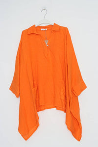 100% linen tunic REF. 11645: Taupe