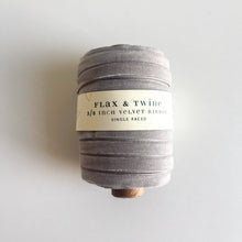 Load image into Gallery viewer, Flax &amp; Twine 3/8&quot; Velvet Ribbon - 30 Yards: Pearl