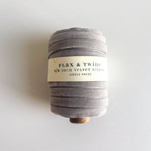 Flax & Twine 3/8" Velvet Ribbon - 30 Yards: Pearl