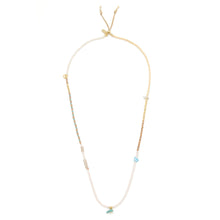 Load image into Gallery viewer, Mixed Media Wrap Bracelet/Necklace - Tranquility/Turquoise/Gold