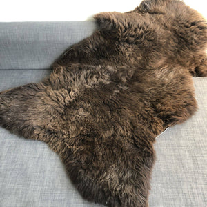 Natural British Brown Sheepskin Rug Hygge Nordic Decor: Medium