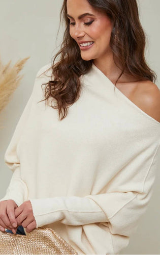 Ecru Angled Sweater