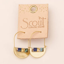Load image into Gallery viewer, Good Karma Miyuki Crescent Hoop - Indigo/Gold