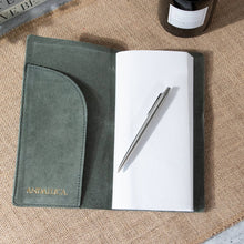 Load image into Gallery viewer, Teal Grey Suede Journal W/ Organic Cotton Paper:  Small