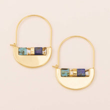 Load image into Gallery viewer, Good Karma Miyuki Crescent Hoop - Indigo/Gold