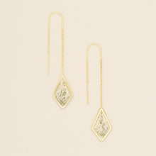 Load image into Gallery viewer, Pressed Flower Thread Earring - White Lace Flower/Gold