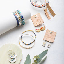 Load image into Gallery viewer, Good Karma Miyuki Frame Earring - Ivory/Silver
