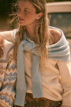 Load image into Gallery viewer, Prep Rally Two-Tone Shoulder-Wrap Sweater