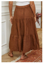 Load image into Gallery viewer, 100% Linen Skirt REF. 8348: TOBACCO
