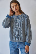 Load image into Gallery viewer, Indigo Cable Knit Sweater