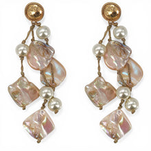 Load image into Gallery viewer, Seashell Pearl Drop Earrings