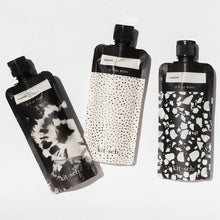 Load image into Gallery viewer, Refillable Travel Pouches Black &amp; Ivory