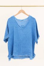 Load image into Gallery viewer, Raw Hem Linen Blouse