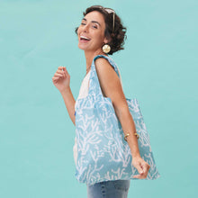 Load image into Gallery viewer, CERULEAN SEA CORAL blu Bag Reusable Shopper Tote