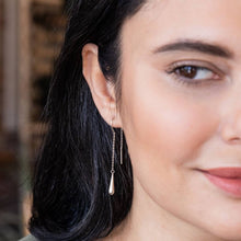 Load image into Gallery viewer, Refined Earring Collection - Teardrop Threader/Silver