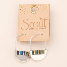 Load image into Gallery viewer, Good Karma Miyuki Crescent Hoop - Cobalt/Silver
