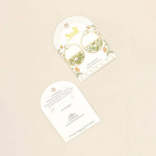 Load image into Gallery viewer, Pressed Flower Hoop Earring - Green Peppergrass/Gold