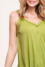 Load image into Gallery viewer, Ribbed Jersey Fabric Relaxed Fit V-Neck Tank