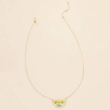 Load image into Gallery viewer, Pressed Flower Necklace - Yellow Baby's Breath/Gold
