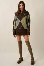 Load image into Gallery viewer, Crossing Paths Argyle Knit Collared Sweater