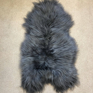 Swedish Sheepskin Rug Sheep Skin Throw - Slate Grey: L