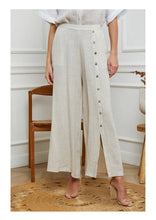 Load image into Gallery viewer, Button Leg Linen Trousers