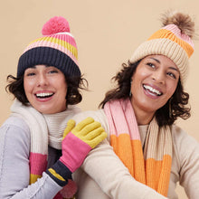 Load image into Gallery viewer, CHELSEA ORANGE Color Block Knit Scarf