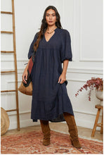 Load image into Gallery viewer, Navy Linen Dress