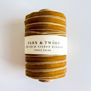 Flax & Twine 3/8" Velvet Ribbon - 30 Yards: Pearl