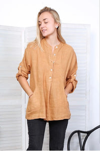 Button Up Linen Blouse