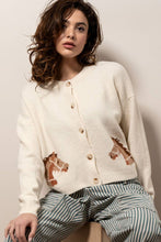 Load image into Gallery viewer, Western Horse Graphic Ribbed Trim Crew Neck Cardigan: GREY / S/M-3:M/L-3