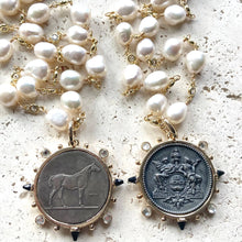 Load image into Gallery viewer, Horse necklace coin pearl jewelry handmade gold boutique: 20 / Horse