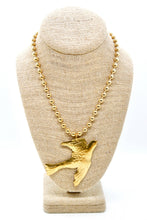 Load image into Gallery viewer, Flying Brass Bird Convertible Gold Chain Necklace