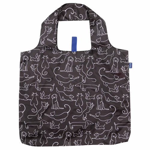 DOG AND CAT blu Bag Reusable Shopper Tote