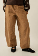 Load image into Gallery viewer, Acid-Wash Denim Low-Rise Wide-Leg Barrel Jeans