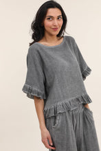 Load image into Gallery viewer, Ruffle Linen Blouse