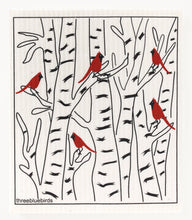 Load image into Gallery viewer, Winter Cardinals Swedish Dishcloth