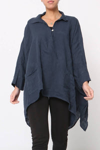100% linen tunic REF. 11645: Taupe