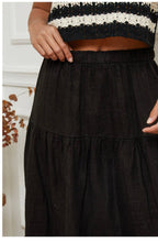 Load image into Gallery viewer, 100% Linen Skirt REF. 8348: TOBACCO