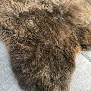 Natural British Brown Sheepskin Rug Hygge Nordic Decor: Medium