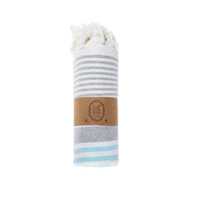 Load image into Gallery viewer, Gallipoli Peshtemal Pure Cotton Beach Towel Aqua