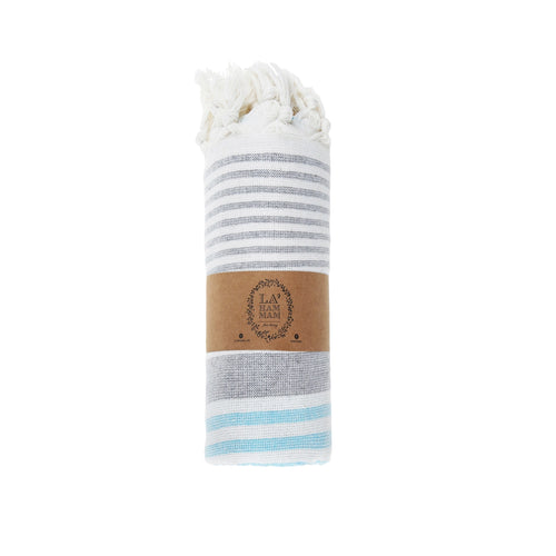 Gallipoli Peshtemal Pure Cotton Beach Towel Aqua
