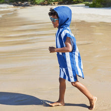 Load image into Gallery viewer, Dock &amp; Bay Kids Poncho - Cabana - Whitsunday Blue: Age 4 to 7