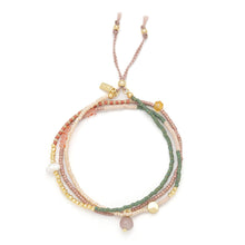 Load image into Gallery viewer, Mixed Media Wrap Bracelet/Necklace - Healing/Tourmaline/Gold