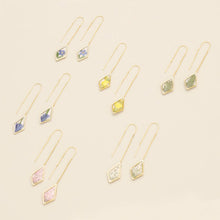 Load image into Gallery viewer, Pressed Flower Thread Earring - Purple Cornflower/Gold